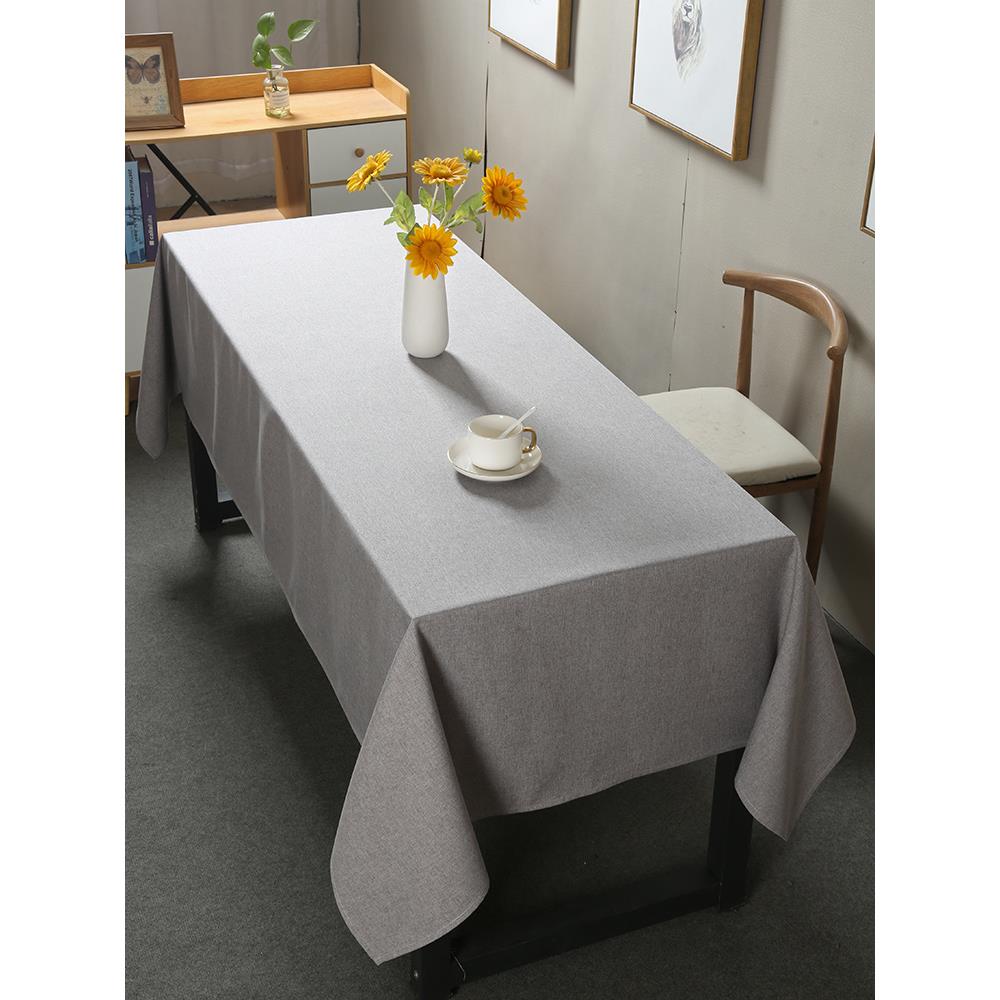 白色会议桌布商长条桌布办公务桌展会专用长布棉麻混纺高台rcs档