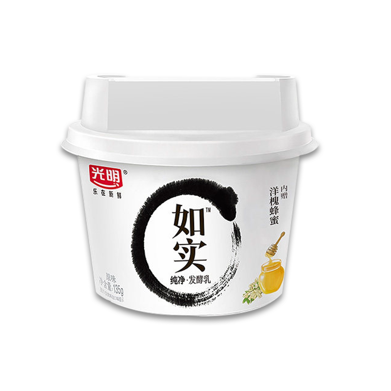 光明如实酸奶洋槐蜂蜜原味135g*9