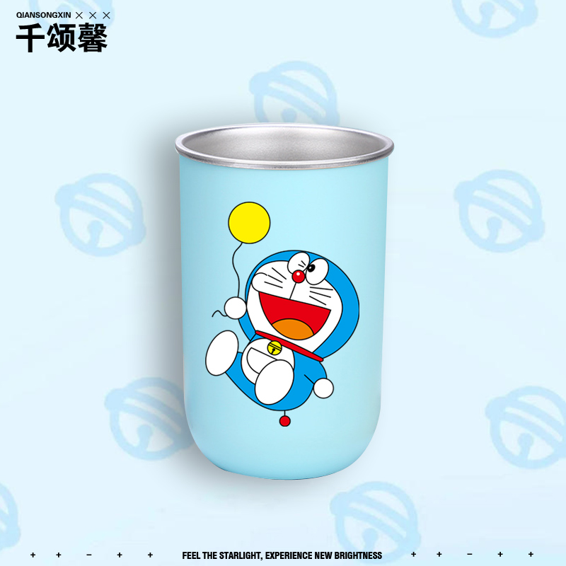可爱哆啦A梦周边不锈钢漱口杯子