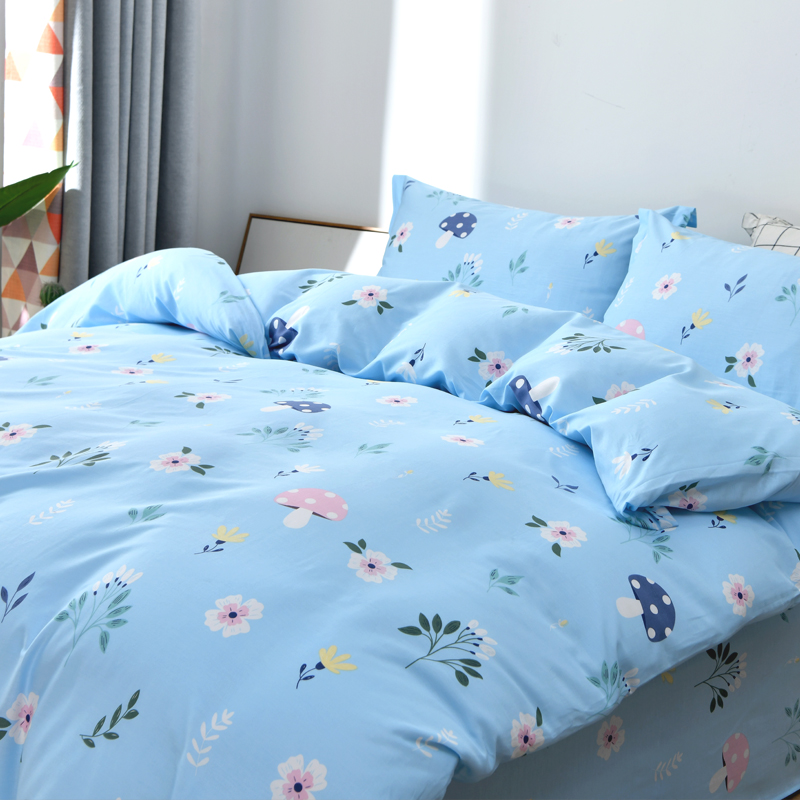 加厚100%纯棉四件套r全棉斜纹套件双人单人床单被套枕套学生宿舍