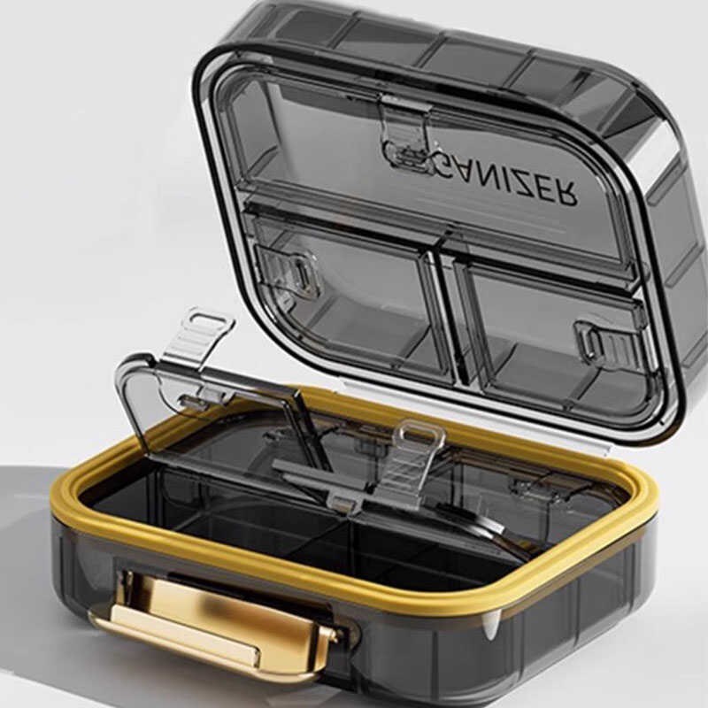 德国便携式密封药盒避光一周七天H一日三餐随身小药物分装盒