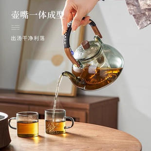 提梁烧水壶煮茶器电陶炉泡茶 玻璃煮茶壶泡茶家用耐p高温茶具套装