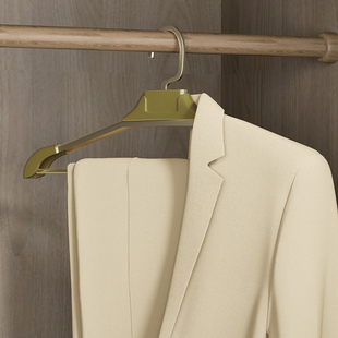 太空铝合金衣架无痕防滑衣撑金色轻奢挂衣K架子家用衣柜宽肩晾衣