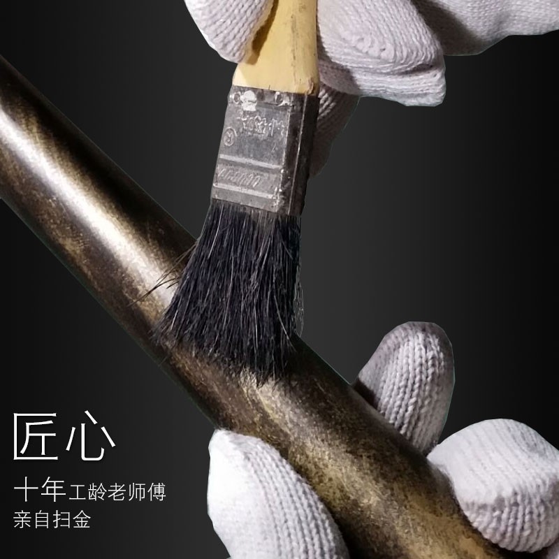 玉诗 磨砂描金罗马杆 欧式罗马杆 黑扫金描金T窗帘杆复古客厅杆