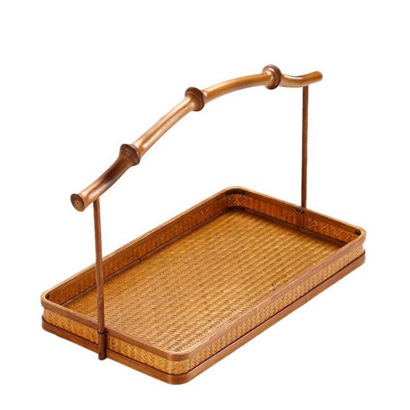 复古竹编大漆提篮j筇竹编织水果茶具点心小号收纳筐中式手提便携,特色手工艺,竹编/竹雕,淘宝优惠券,粉丝福利购,淘宝优惠卷