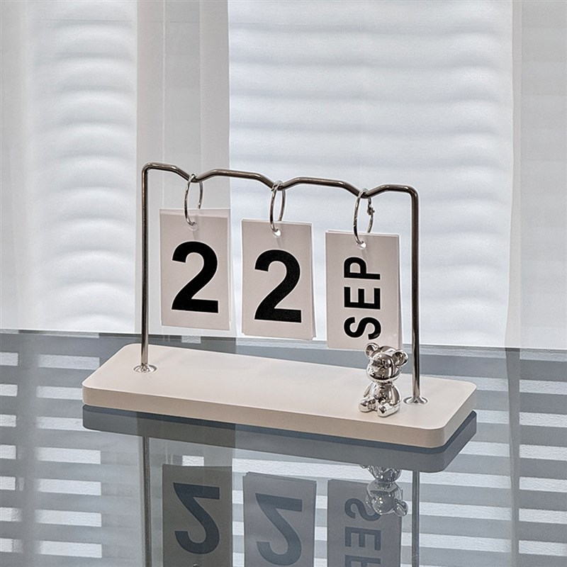 速发铁艺翻页日历创意玄关办装历面台桌摆件风公饰日期牌