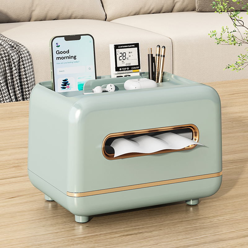 速发轻奢纸巾盒客厅高档抽纸盒茶几多功能收纳面用桌家创意摆件