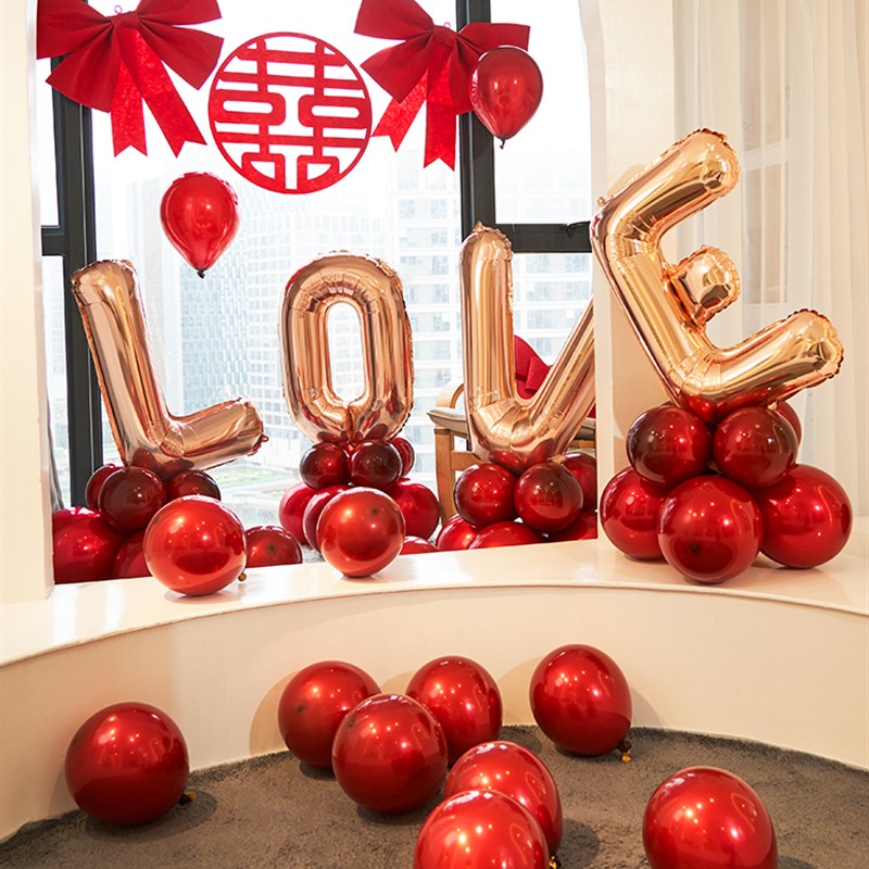 速发love字母铝膜气球婚房装饰浪漫创意婚礼新房结婚布置套装订婚