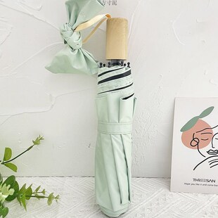 速发生高颜值伞法两雨伞晴雨式用手动折晒防紫外线防叠仿木柄