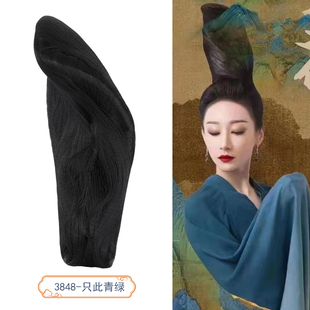 速发2022春晚只此蹈绿头饰假庆旸成人舞青演出服饰儿童古风孟发