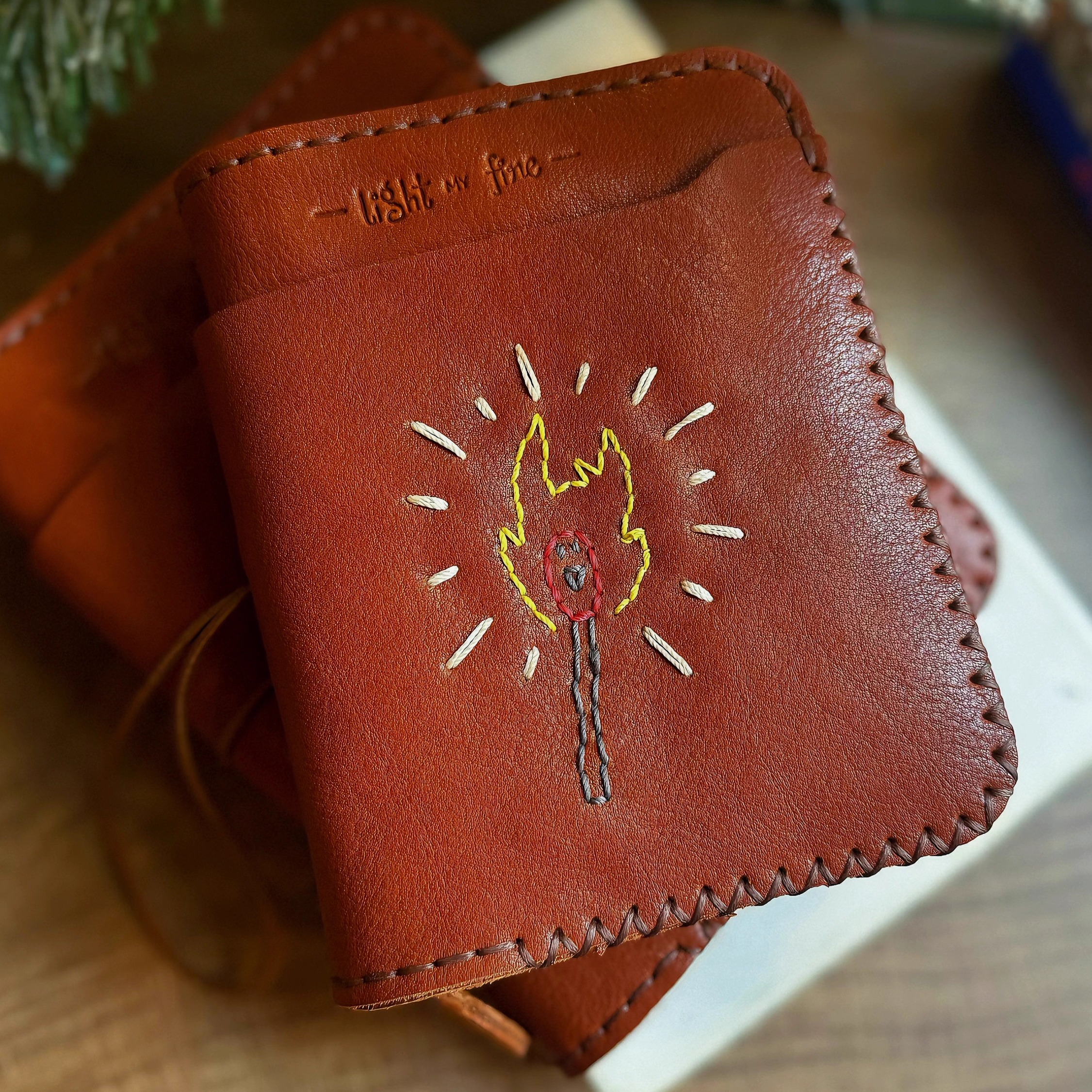 进口真皮半植鞣皮手账本A7多功能笔记本记事本学习本礼品可定制