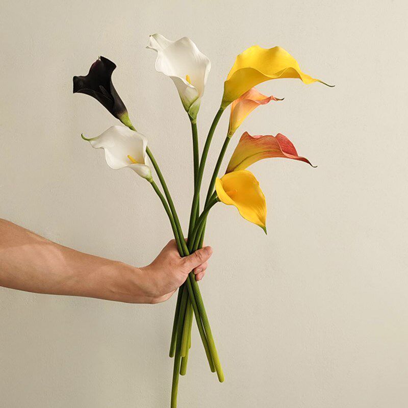 速发 生活态手感PU马蹄莲假花永高级感客厅餐桌面家居装饰花生花