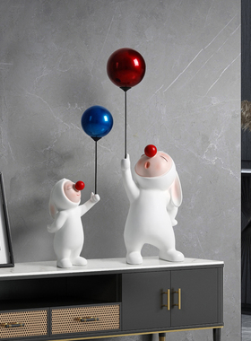 速发简约创意客厅兔子电视饰两饰装柜摆件轻奢高档摆件家居装边品