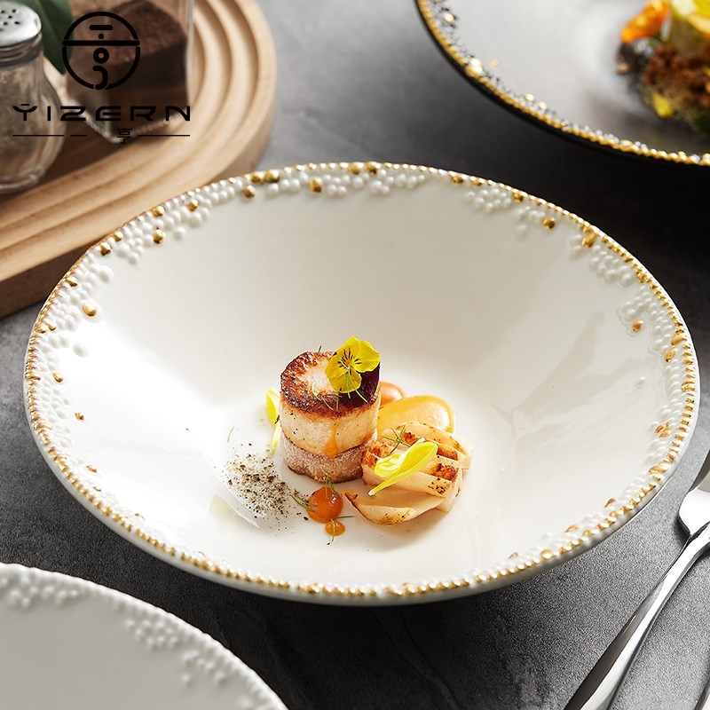 速发一用手工日式拉泡面陶瓷家笠汤创意白色米饭沙拉碗轻奢斗亨碗