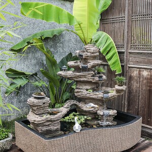 速发EQ4F大地假山流水喷泉景观户外庭池水院造景鱼池落型装饰摆件