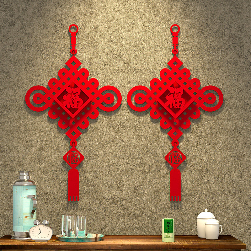 速发2024龙年年装饰品春节过户场景布置入新门中国结挂件立体高档