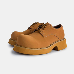 2026年新款真皮德比鞋男款米奇大头鞋低帮大黄鞋圆头运动休闲皮鞋