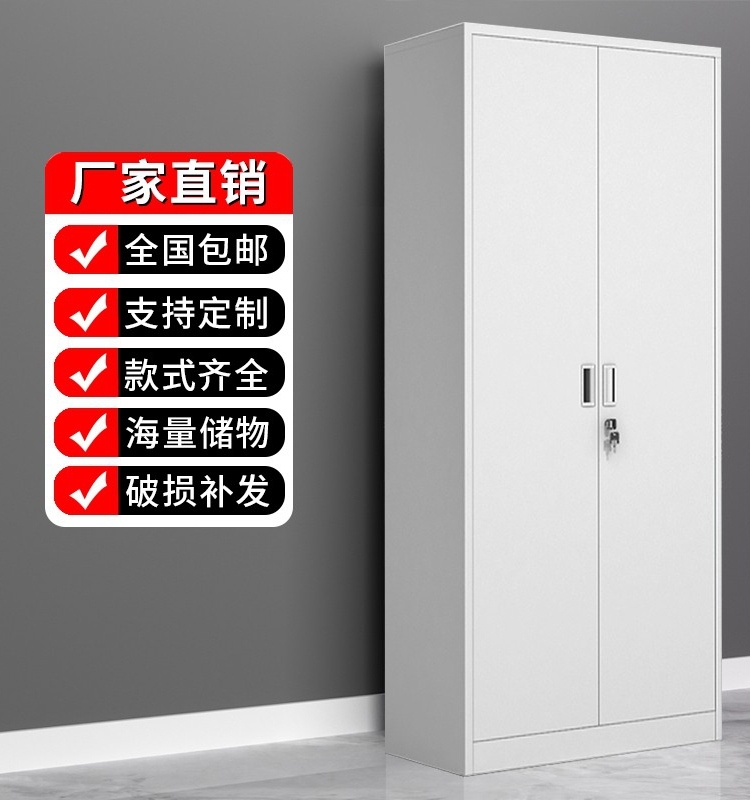 钢制办公室铁门对开文件柜铁皮柜书柜资料密码带锁凭证档案柜柜子