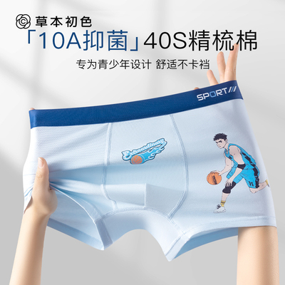 男童冰丝内裤+10A抑菌+可爱图案