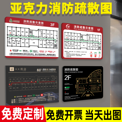 【免费定制】消防疏散示意图指示