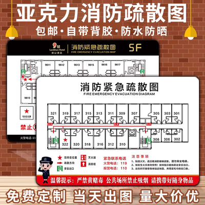 【免费定制】消防疏散示意图