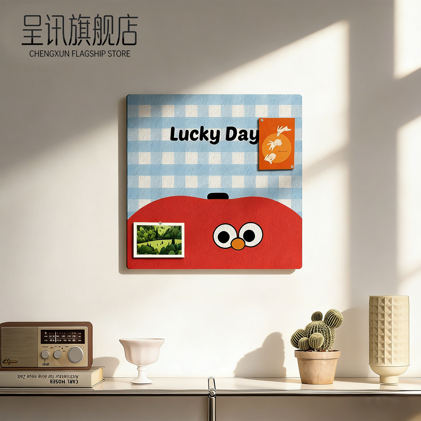 毛毡板墙贴照片墙多巴胺包豪斯风格彩色毛毡板免打孔毛毡板展示墙高级