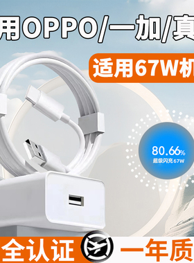 适用OPPO一加真我67w超级快充A1/2/3p充电器Reno11/9p手机插头k10/11x快充头Findn3/2冲电ACE竞速版10/11/12p