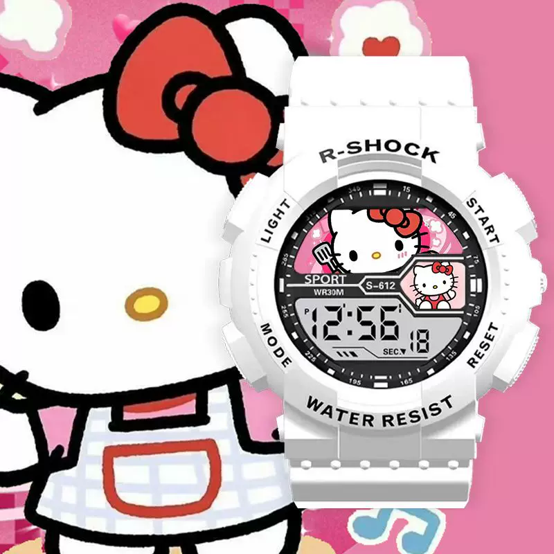 凯蒂猫儿童可爱计时电子表图片