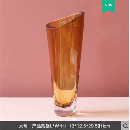 碧轩简约不规则厚重玻璃花客厅插花摆件透明玻璃水养家居装饰品