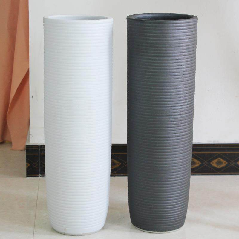 瓷式现简欧约客厅EAT黑白落地大花瓶家陶居饰品代创意新房花瓶摆,家居饰品,花瓶,淘宝优惠券,粉丝福利购,淘宝优惠卷