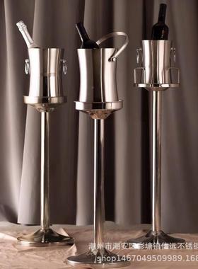 营欧奢华双层香槟桶经部酒吧ktv专AUC用保温式家用酒冰桶可移红动