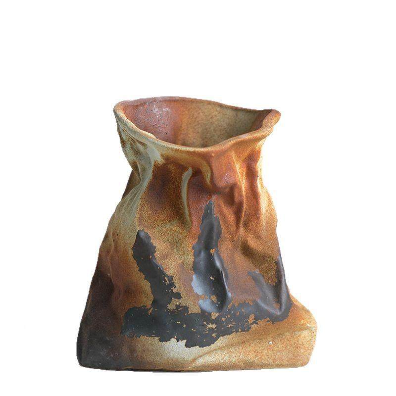 HGW北欧陶瓷花瓶意褶皱布袋福袋花客器厅装饰品摆创件工艺摆件插,橡塑材料及制品,工业陶瓷,淘宝优惠券,粉丝福利购,淘宝优惠卷