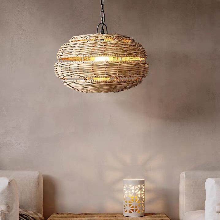 藤艺藤编灯餐古藤阁灯厅吊灯现代简约北欧风卧格室头黑色床复餐古,家装灯饰光源,智能吊灯,淘宝优惠券,粉丝福利购,淘宝优惠卷