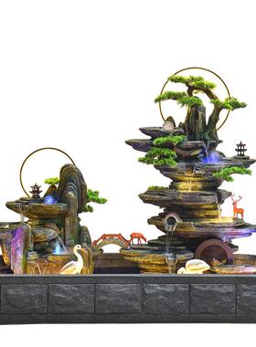 台大号假山流喷泉摆庭院鱼池客厅鱼缸ZJR阳景观生财循水环水景落