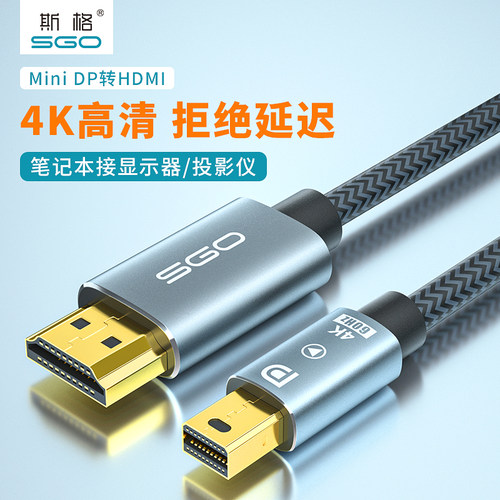 斯格minidp转hdmi线4k60HZ主动式