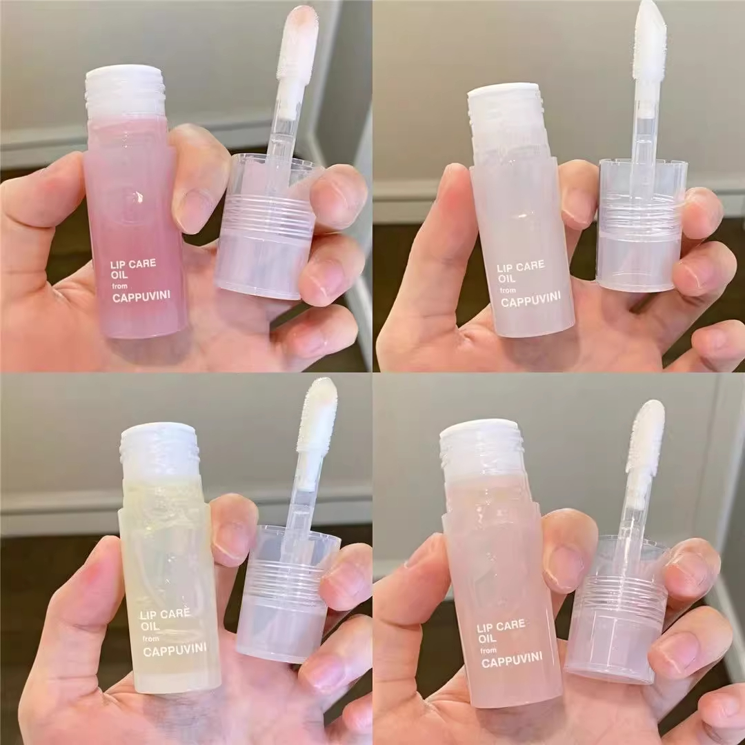 白桃味护唇油保湿滋润补水防干裂唇乳女唇釉滋润透明无色唇蜜唇膏