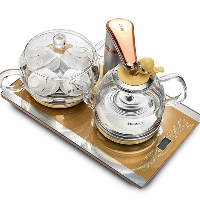 Seko/e新功 F99全自动上水玻璃电茶炉智能电热水壶烧水壶茶具套装