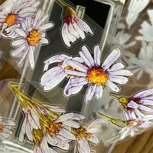 手绘花朵手帐素材胶带 野紫菊 DingDing海马森林文创第七弹 A41