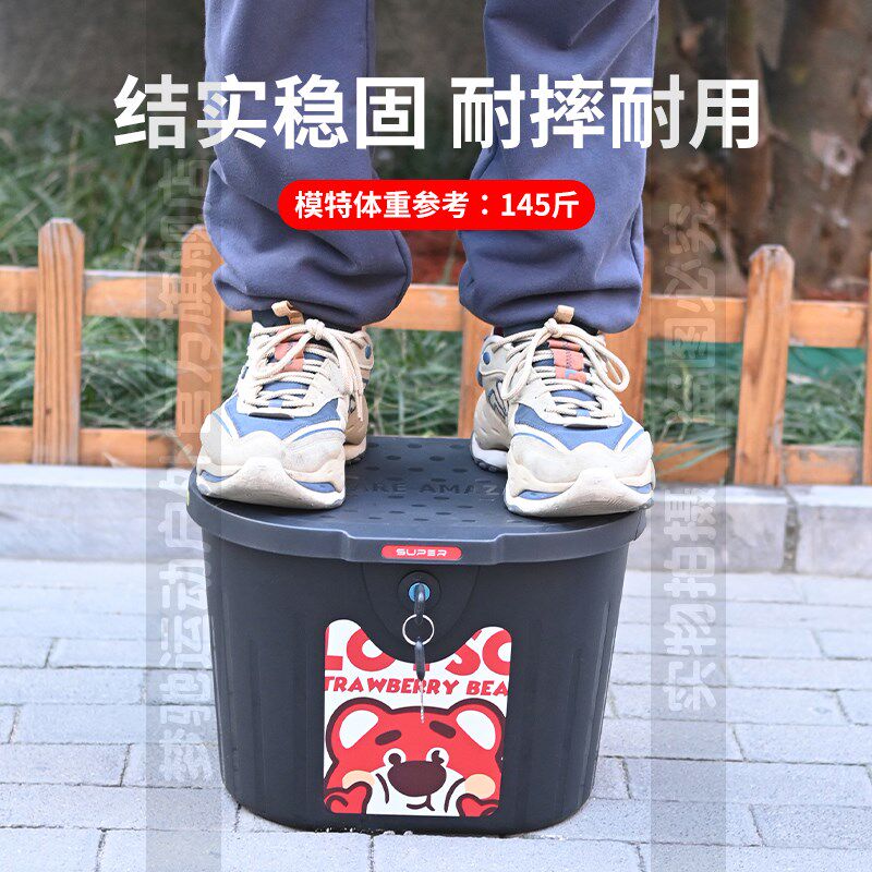 电动车前置防雨车筐自行车防盗带锁头盔筐车篓加大后置储物箱菜篮