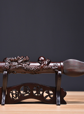 黑檀实木雕刻文昌笔摆件大笔进财红木家居店铺装饰工艺品开业送礼