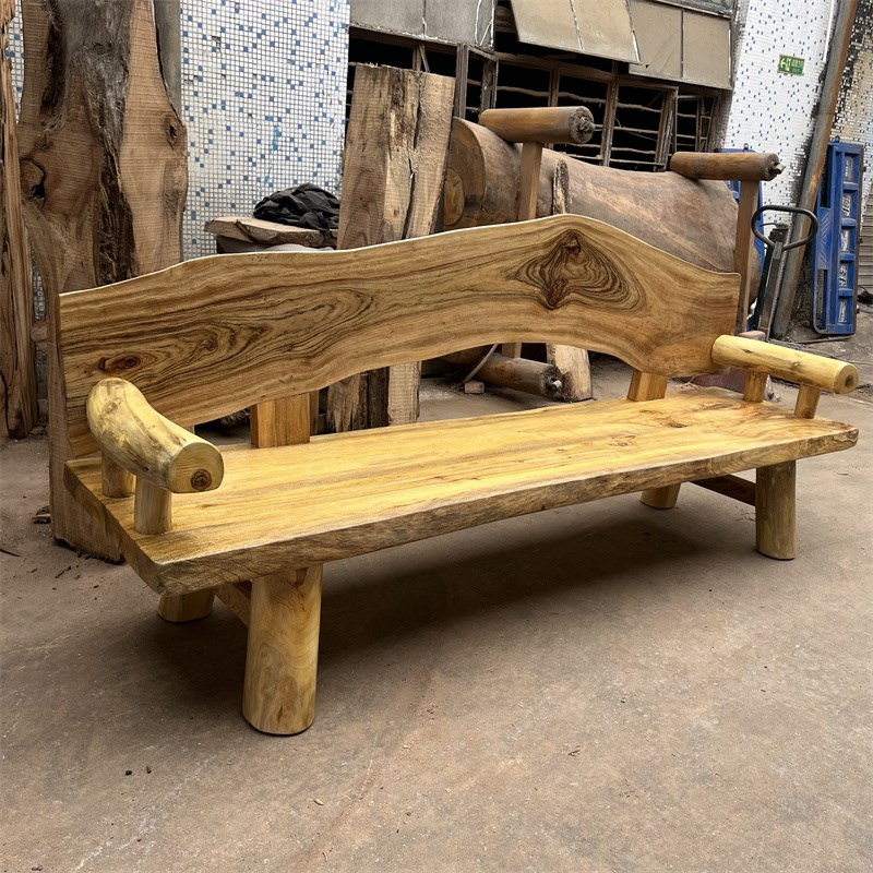 原生态实木沙发香樟木独板异形靠背休闲长椅客厅民宿双Z三人沙发