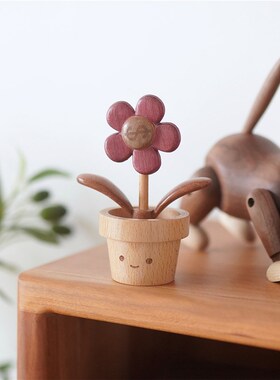 Joe有钱花实木可爱桌面摆件车载摆件送朋友闺蜜创意礼物