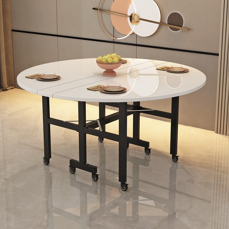 家用折叠a桌大圆桌子餐桌小户型客厅超薄可移动免安装多功能吃饭