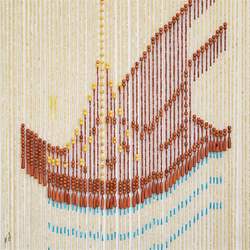 开运风水门帘 一k帆风顺实木珠帘 卧室卫生间挂帘 加密隔断珠帘