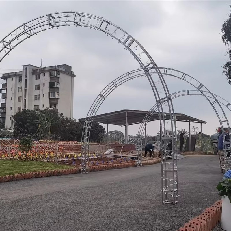 弧形桁架拱门架子圆m形桁架拱门走廊架活动背景架子圆弧形拱门架