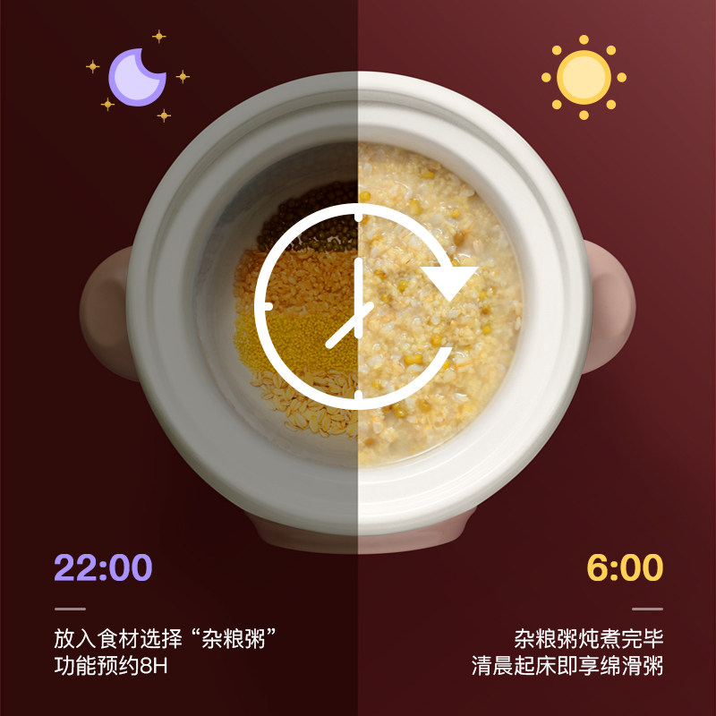 天际宝宝辅食锅婴儿专用电炖锅BB煲粥电粥锅小型煮粥煮饭炖锅炖盅