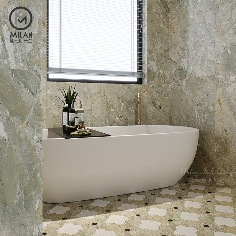 莫奈花园米兰春天仿大理石材高级感瓷砖客餐厅地砖卫生间浴室墙砖