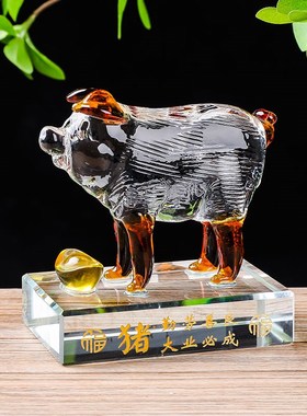 水晶十二生e肖鼠牛虎兔龙蛇马羊猴鸡狗猪客厅家居旺财装饰工艺摆