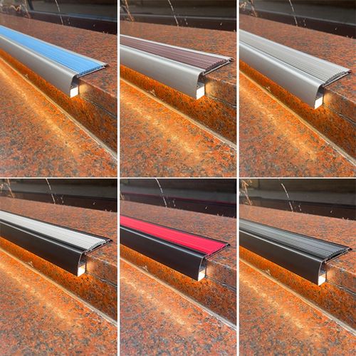 发光楼梯踏步灯明装梯步灯 房车L型包边收口防滑压条铝合金台阶灯