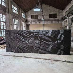 定制连纹大板pu石皮背景墙蘑菇石Pu仿石材文化石山岩石岩壁饰面板